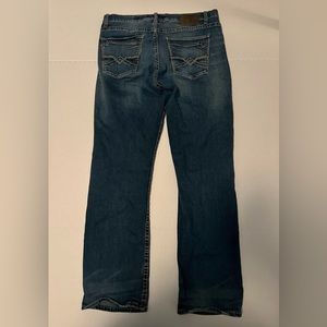 BKE Buckle jeans mens 36R 33x29  blue denim DEREK straight leg stretch dark wash